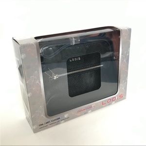 New LODIS leather crossbody purse black